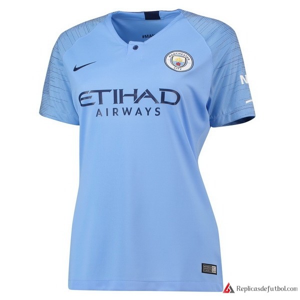 Camiseta Manchester City Primera equipación Mujer 2018-2019 Azul